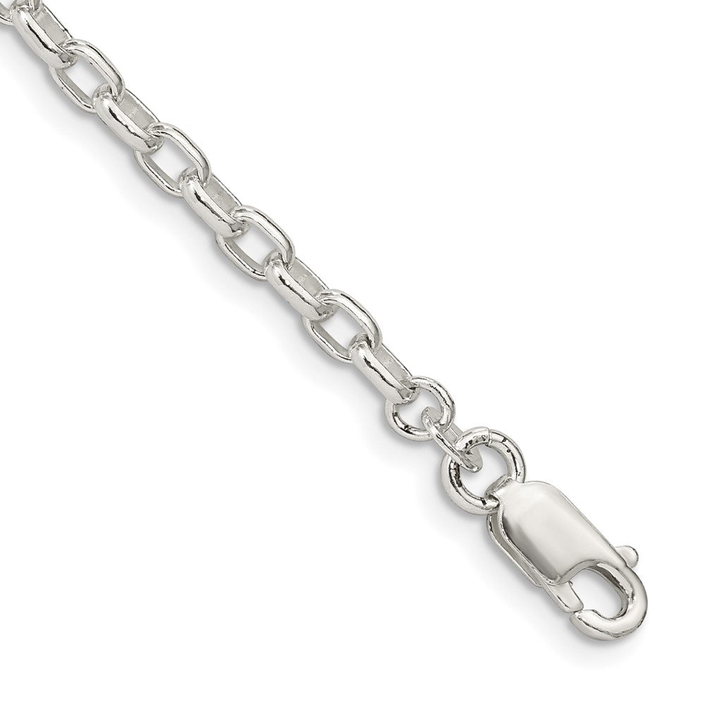 Sterlingsilber 3.2mm Oval Fantasie Erbs Gliederarmband