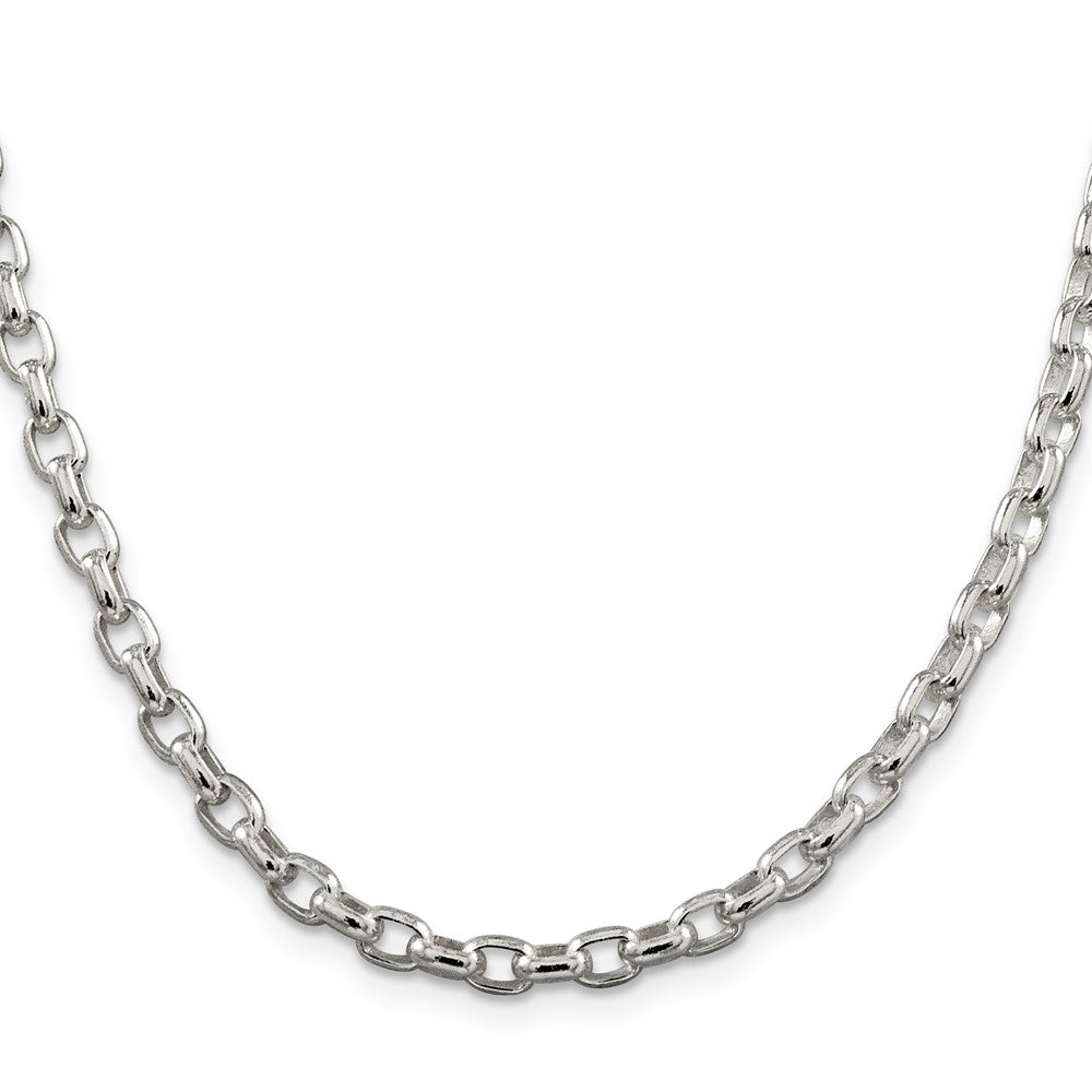 Sterlingsilber 4.4mm Oval Fantasie Erbs Halskette