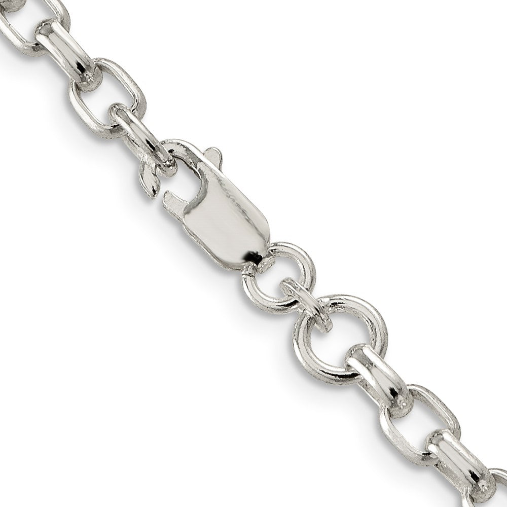 Sterlingsilber 4.4mm Oval Fantasie Erbs Halskette