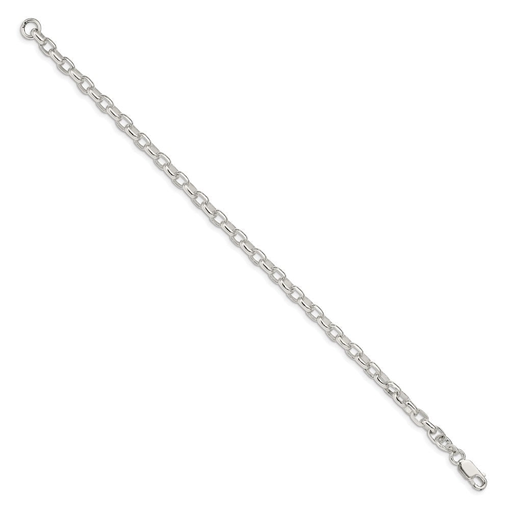 Sterlingsilber 4.4mm Oval Fantasie Erbs Gliederarmband
