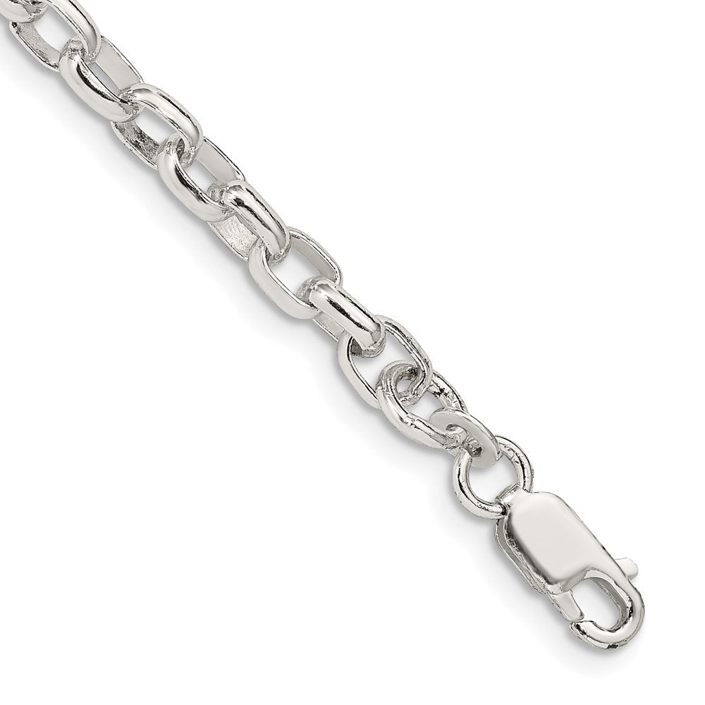 Sterlingsilber 4.4mm Oval Fantasie Erbs Gliederarmband