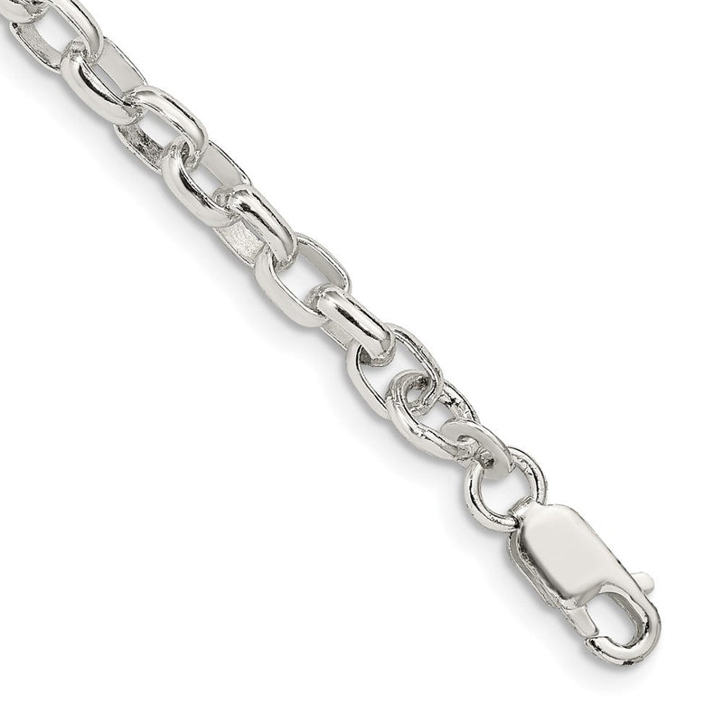 Sterlingsilber 4.4mm Oval Fantasie Erbs Gliederarmband