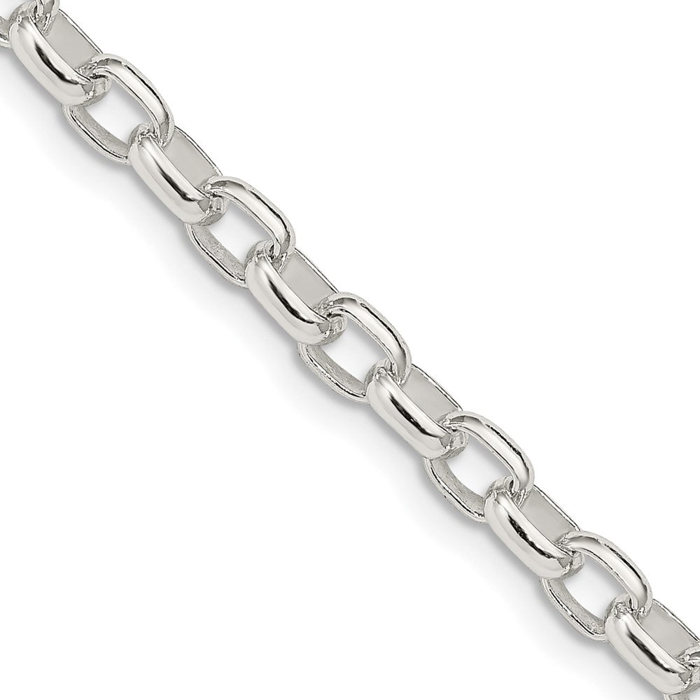 Sterlingsilber 4.4mm Oval Fantasie Erbs Halskette
