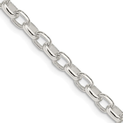 Sterlingsilber 4.4mm Oval Fantasie Erbs Halskette