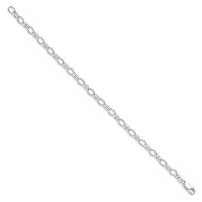 Sterlingsilber Amore La Vita Rhodiniert Poliert 5mm Erbs mit Karabinerverschluss Charm Armband