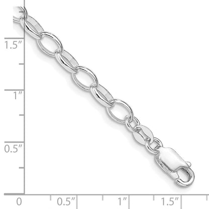 Sterlingsilber Amore La Vita Rhodiniert Poliert 5mm Erbs mit Karabinerverschluss Charm Armband