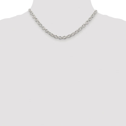 Sterlingsilber Rhodiniert 6.1mm Ankerkette Kette