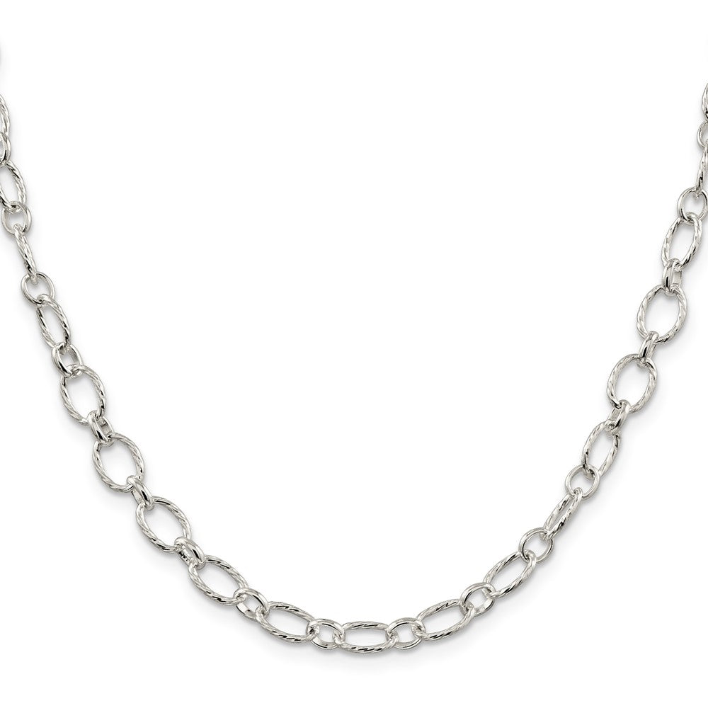 Sterlingsilber 6.1mm Fantasie Gemustert Erbs Halskette