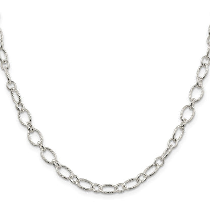 Sterlingsilber 6.1mm Fantasie Gemustert Erbs Halskette