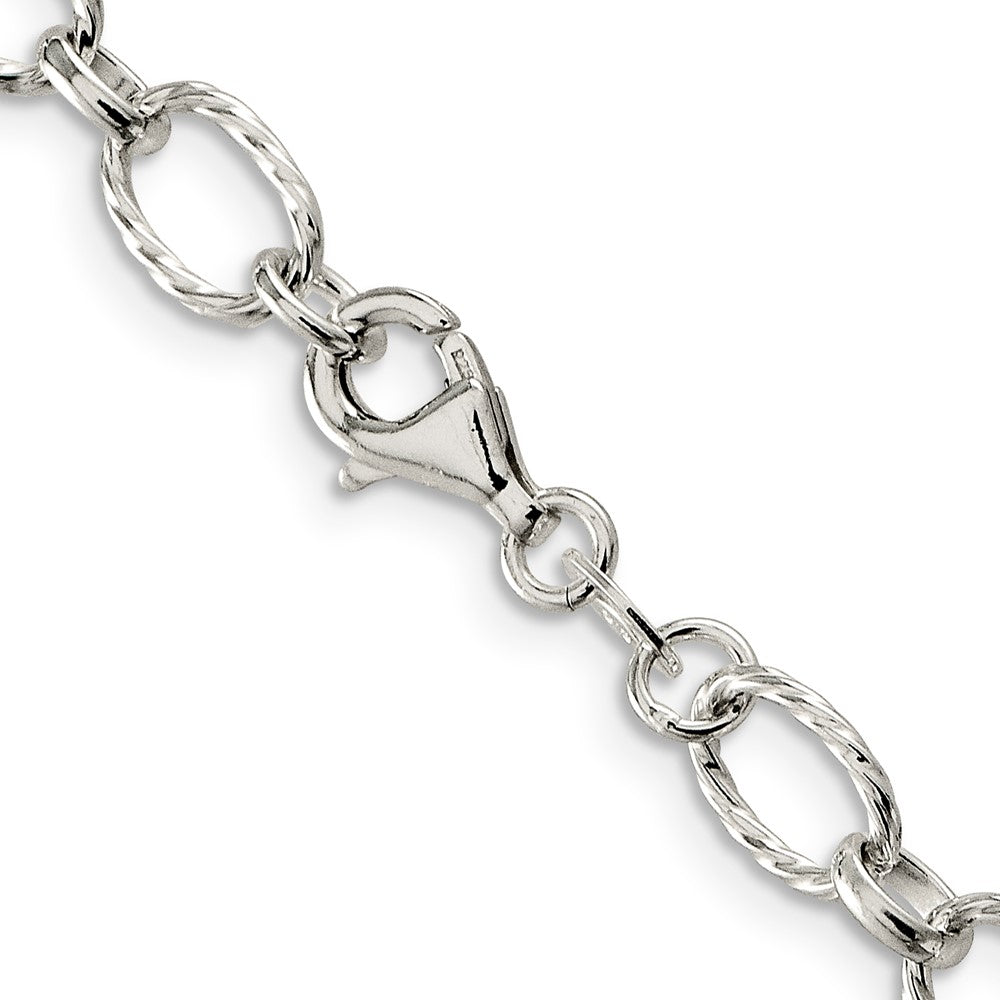 Sterlingsilber 6.1mm Fantasie Gemustert Erbs Halskette