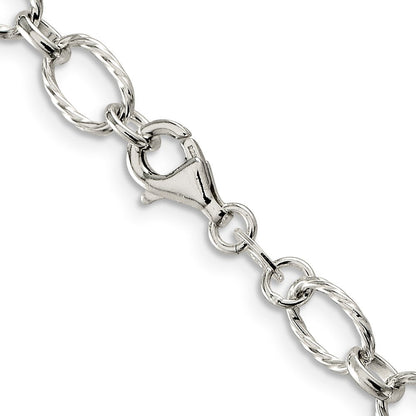 Sterlingsilber 6.1mm Fantasie Gemustert Erbs Halskette