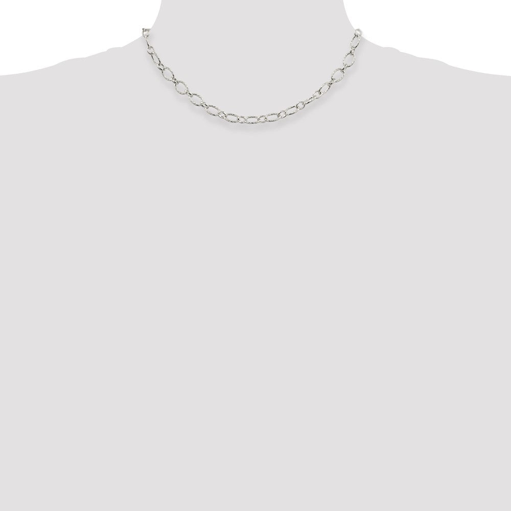 Sterlingsilber 6.1mm Fantasie Gemustert Erbs Halskette