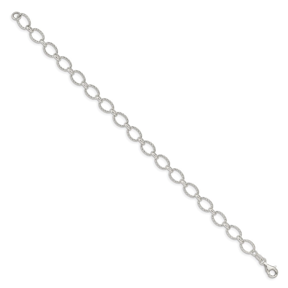 Sterlingsilber 6.1mm Fantasie Gemustert Erbs Gliederarmband