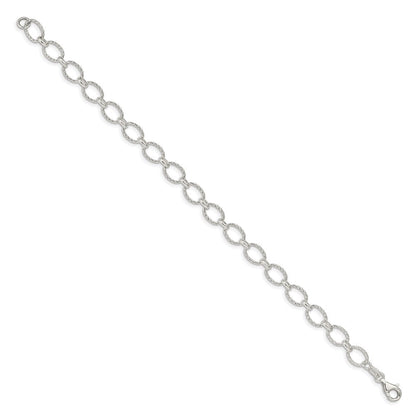 Sterlingsilber 6.1mm Fantasie Gemustert Erbs Gliederarmband