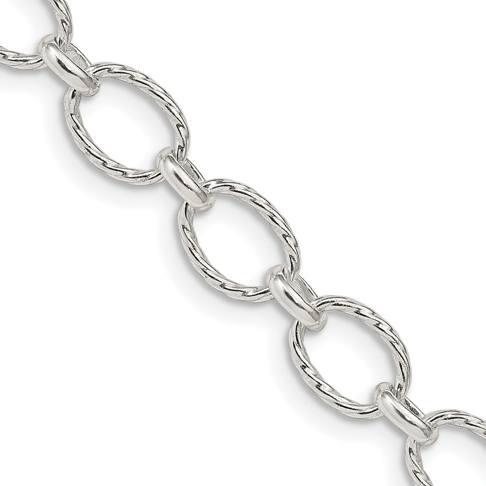 Sterlingsilber 6.1mm Fantasie Gemustert Erbs Halskette
