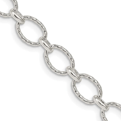 Sterlingsilber 6.1mm Fantasie Gemustert Erbs Halskette