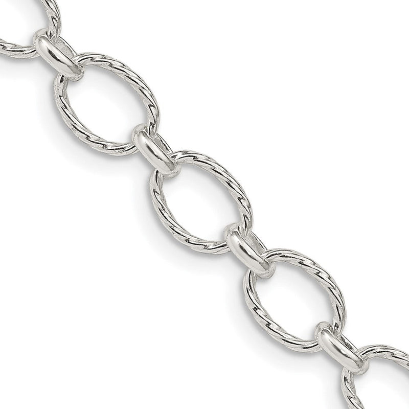 Sterlingsilber 6.1mm Fantasie Gemustert Erbs Halskette