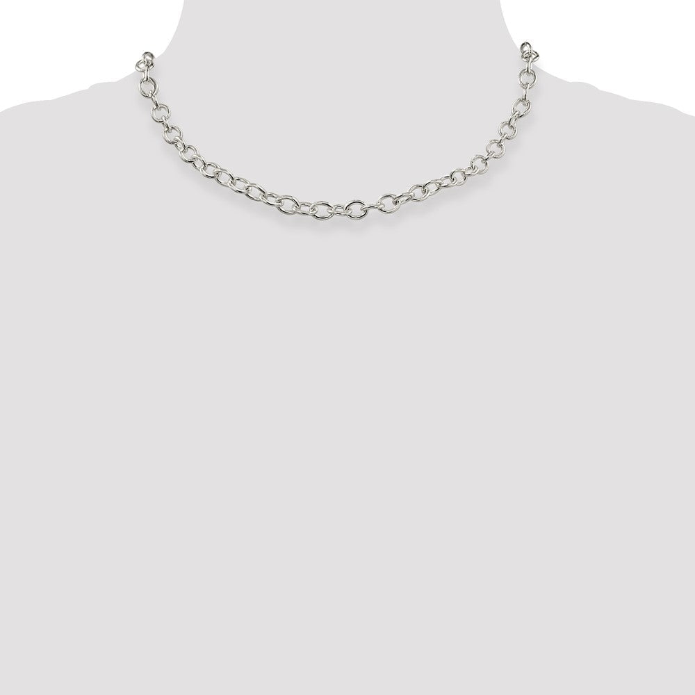 Sterlingsilber 6.8mm Oval Ankerkette Halskette