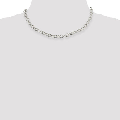 Sterlingsilber 6.8mm Oval Ankerkette Halskette