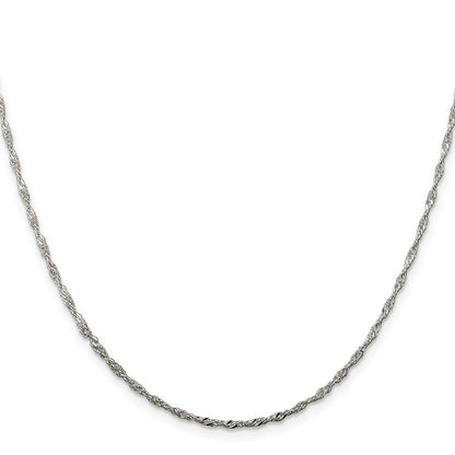 Sterlingsilber 1.75mm Singapurkette Kette mit 2 Zoll Verlängerung. Halskette