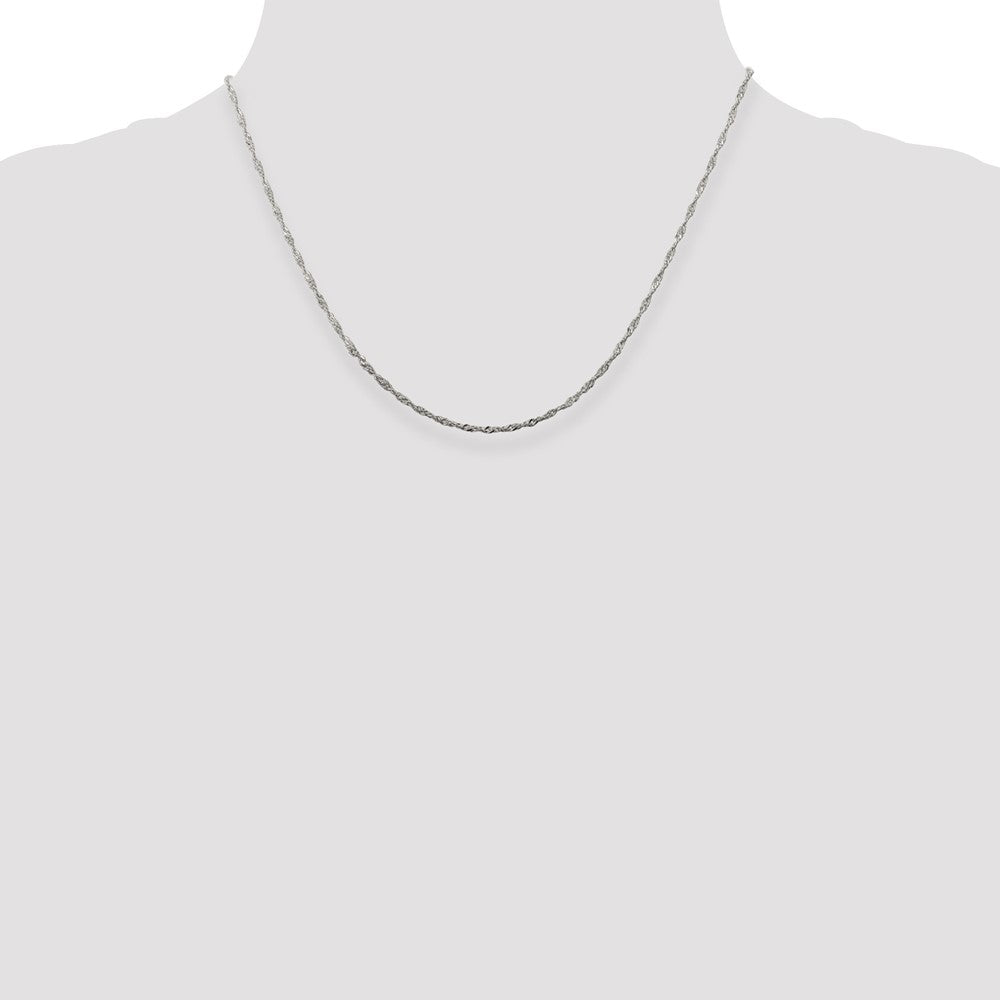 Sterlingsilber 1.75mm Singapurkette Kette mit 2 Zoll Verlängerung. Halskette