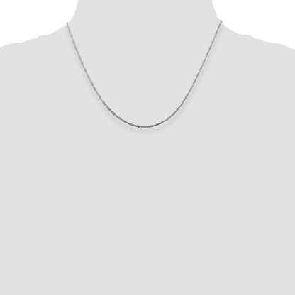 Sterlingsilber 1.75mm Singapurkette Kette mit 2 Zoll Verlängerung. Halskette