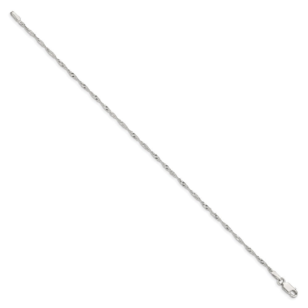 9 Zoll Sterlingsilber 1.75mm Singapurkette Kette Fußkettchen