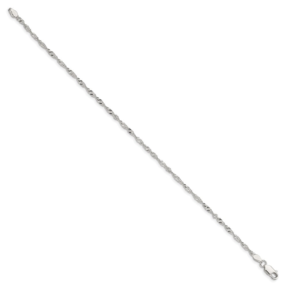 9 Zoll Sterlingsilber 2mm Singapurkette Kette Fußkettchen
