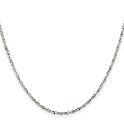 Sterlingsilber Rhodiniert 2mm Singapurkette Kette