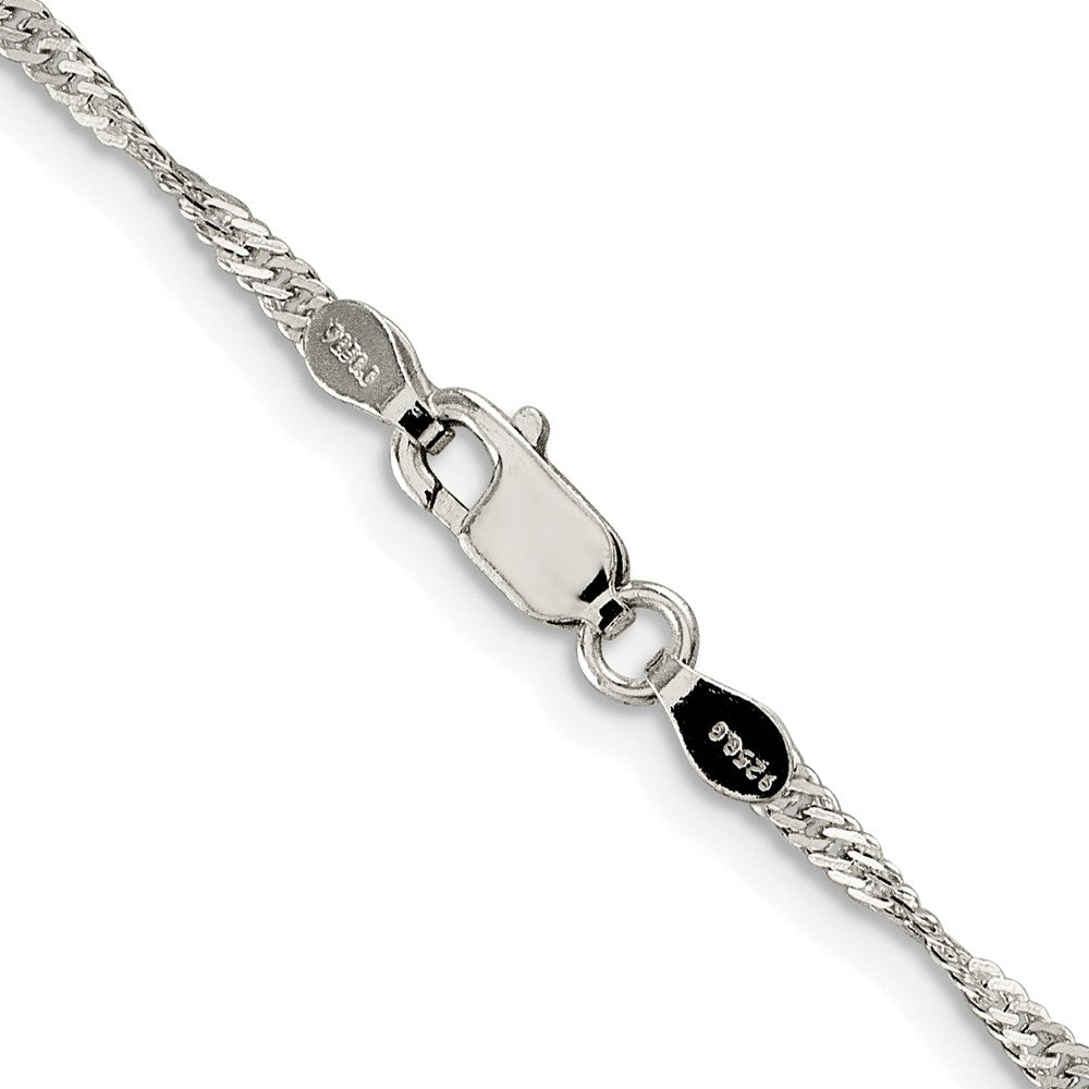 Sterlingsilber Rhodiniert 2mm Singapurkette Kette