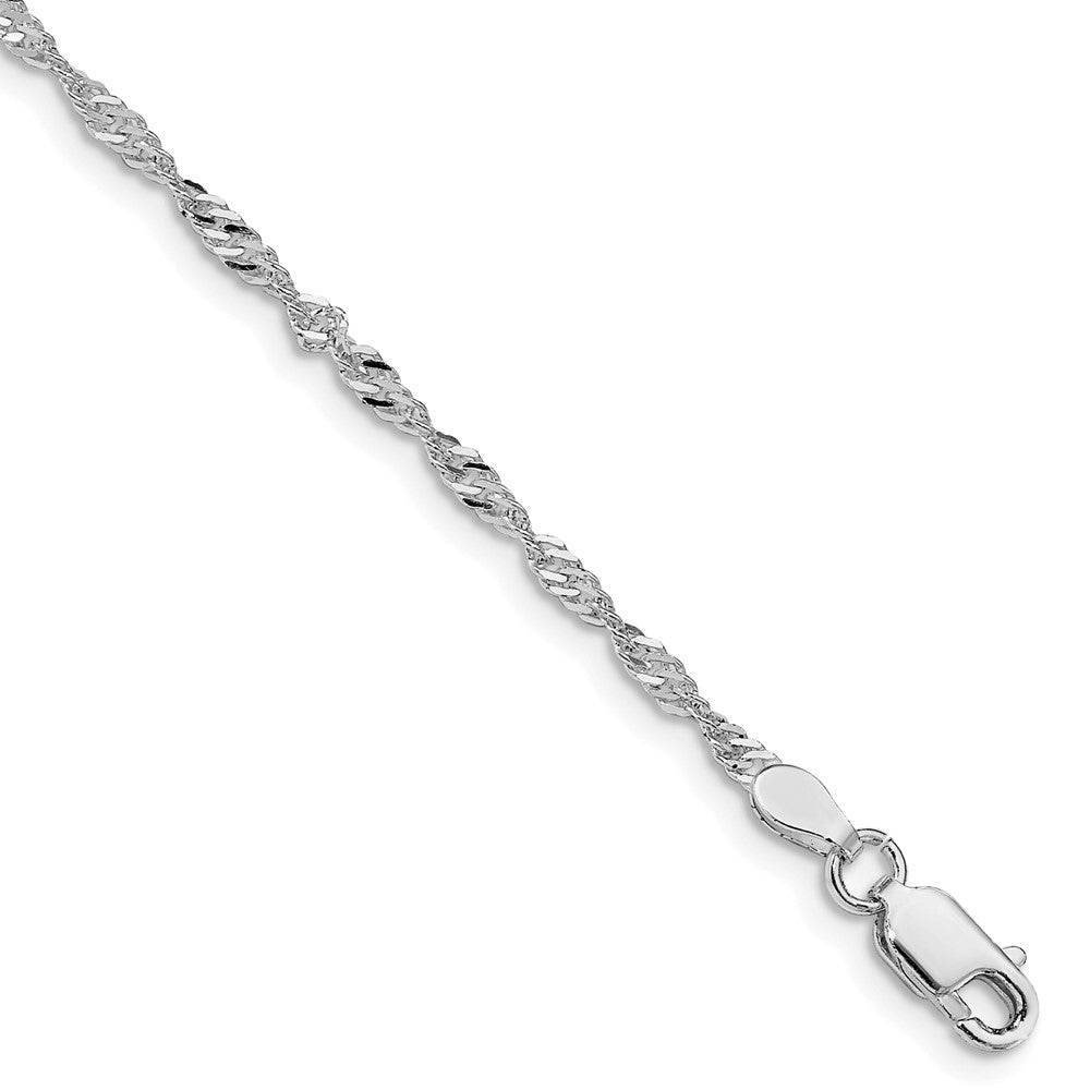 Sterlingsilber Rhodiniert 2mm Singapurkette Kette