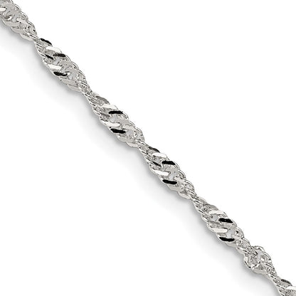 Sterlingsilber 2mm Singapurkette Halskette