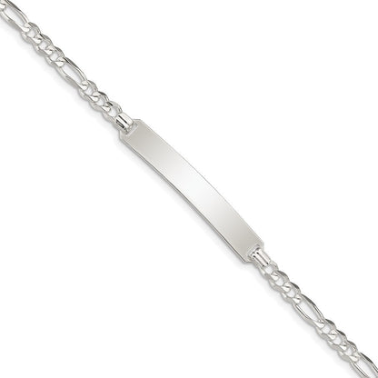 Sterlingsilber Id Figaro Glieder Armband
