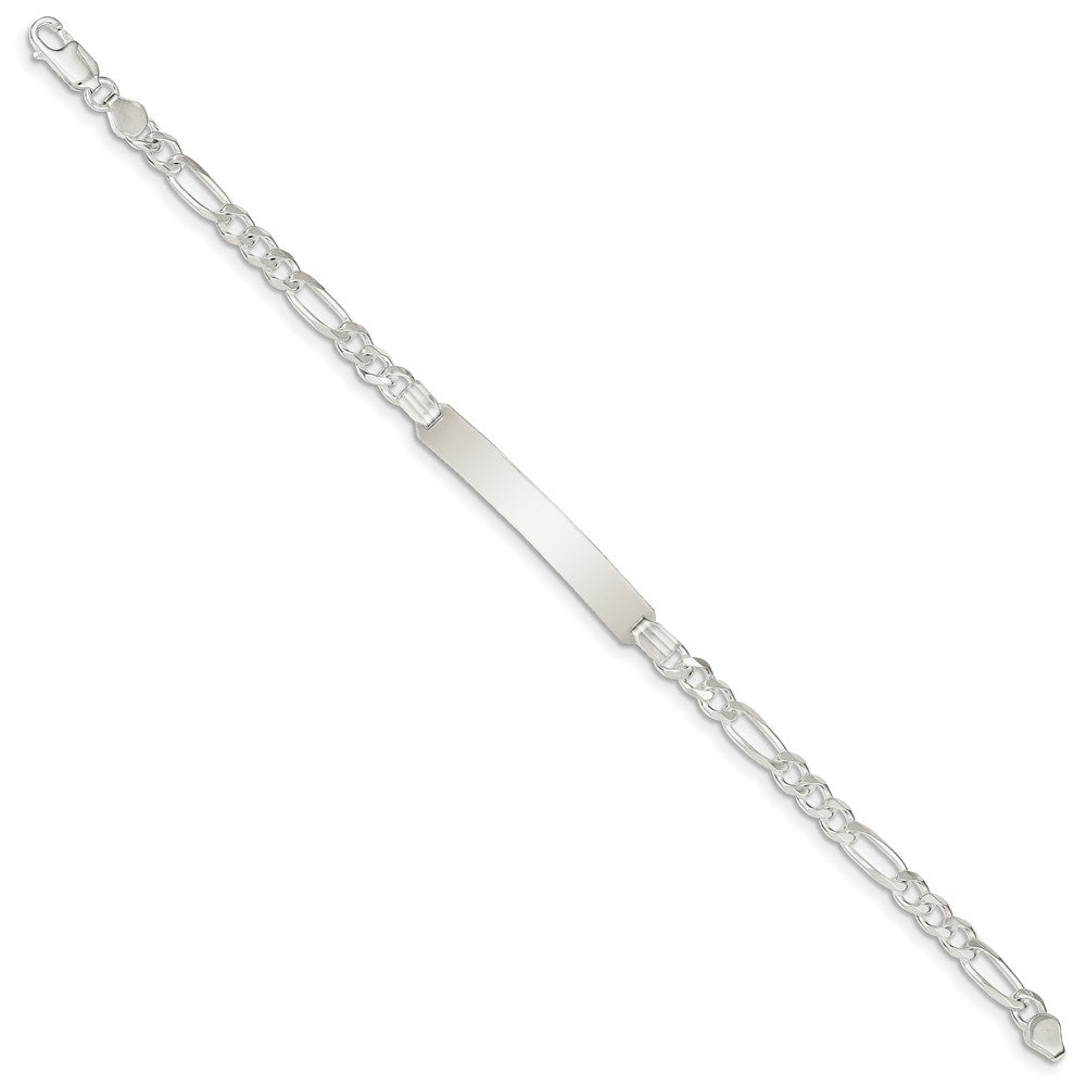 Sterlingsilber Id Figaro Glieder Armband
