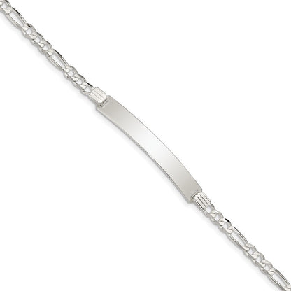 Sterlingsilber Id Figaro Glieder Armband