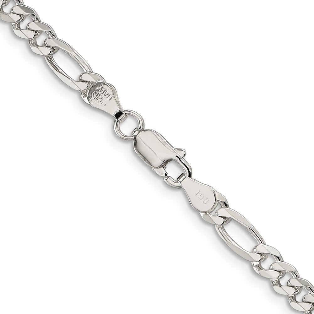 Sterlingsilber 4.3mm Pavé Flach Figaro Halskette