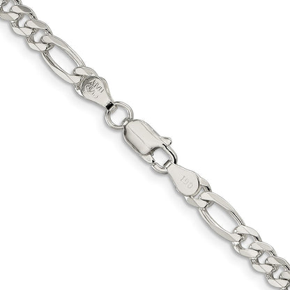 Sterlingsilber 4.3mm Pavé Flach Figaro Halskette