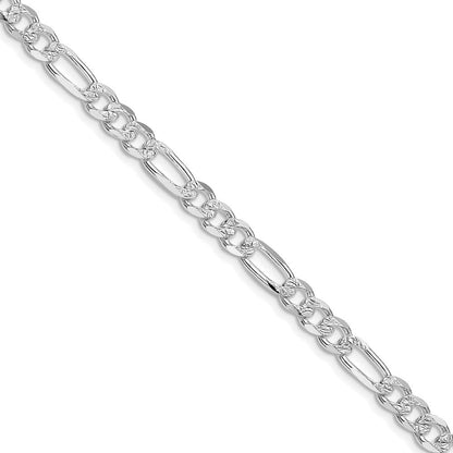 Sterlingsilber Rhodiniert 5.5mm Pavéé Flach Figaro Halskette