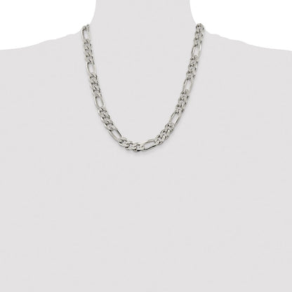Sterlingsilber 11.0mm Pavé Flach Figaro Halskette