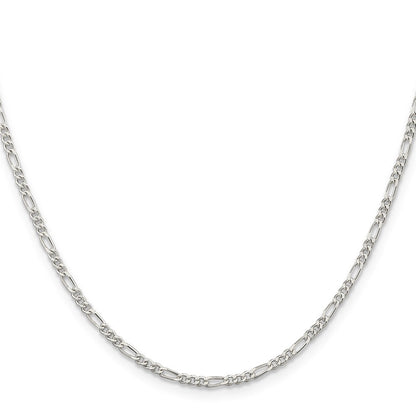 Sterlingsilber Rhodiniert 2.25mm Figaro Halskette