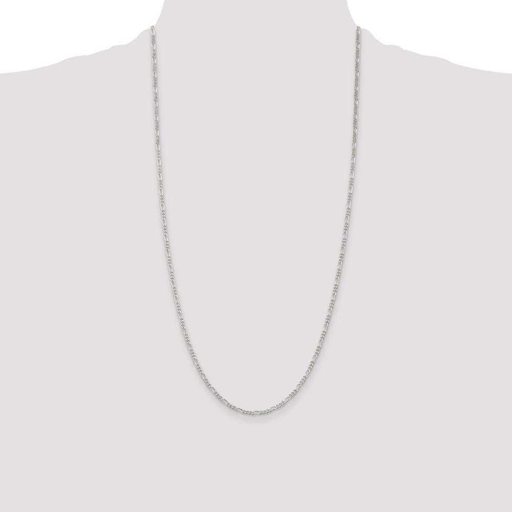 Sterlingsilber Rhodiniert 2.25mm Figaro Halskette