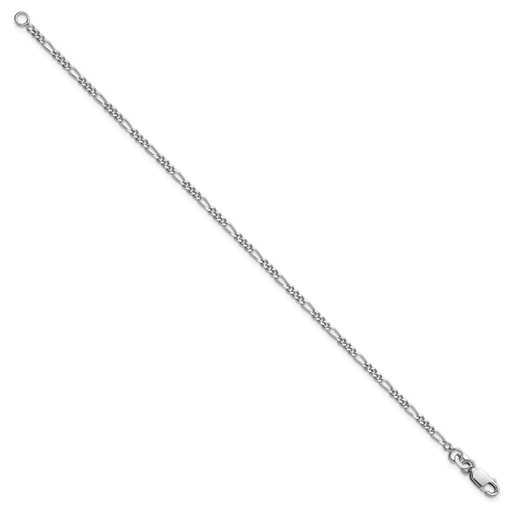 Sterlingsilber Rhodiniert 2.25mm Figaro Gliederarmband