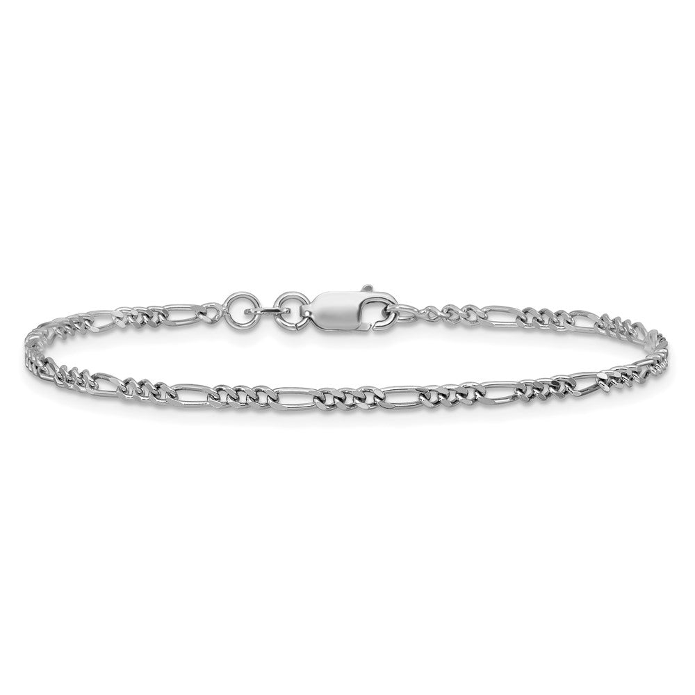 Sterlingsilber Rhodiniert 2.25mm Figaro Gliederarmband
