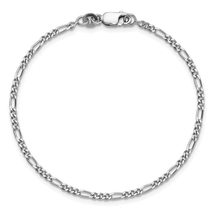 Sterlingsilber Rhodiniert 2.25mm Figaro Gliederarmband
