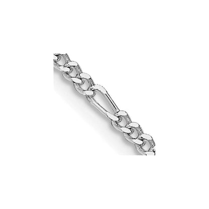 Sterlingsilber Rhodiniert 2.25mm Figaro Halskette