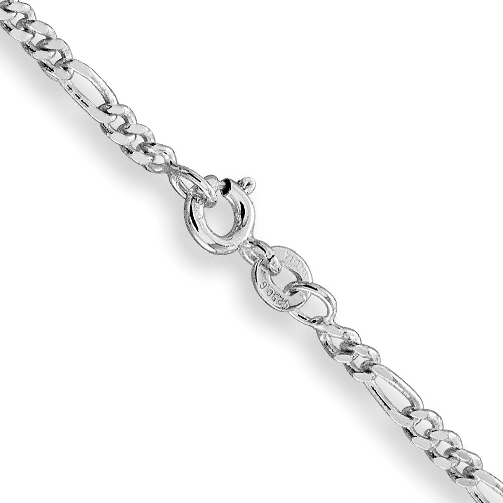 Sterlingsilber Rhodiniert 2.5mm Figaro Halskette