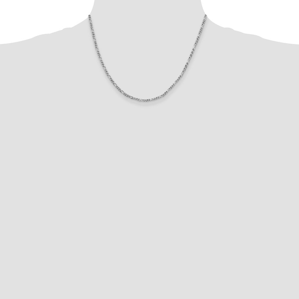 Sterlingsilber Rhodiniert 2.5mm Figaro Halskette