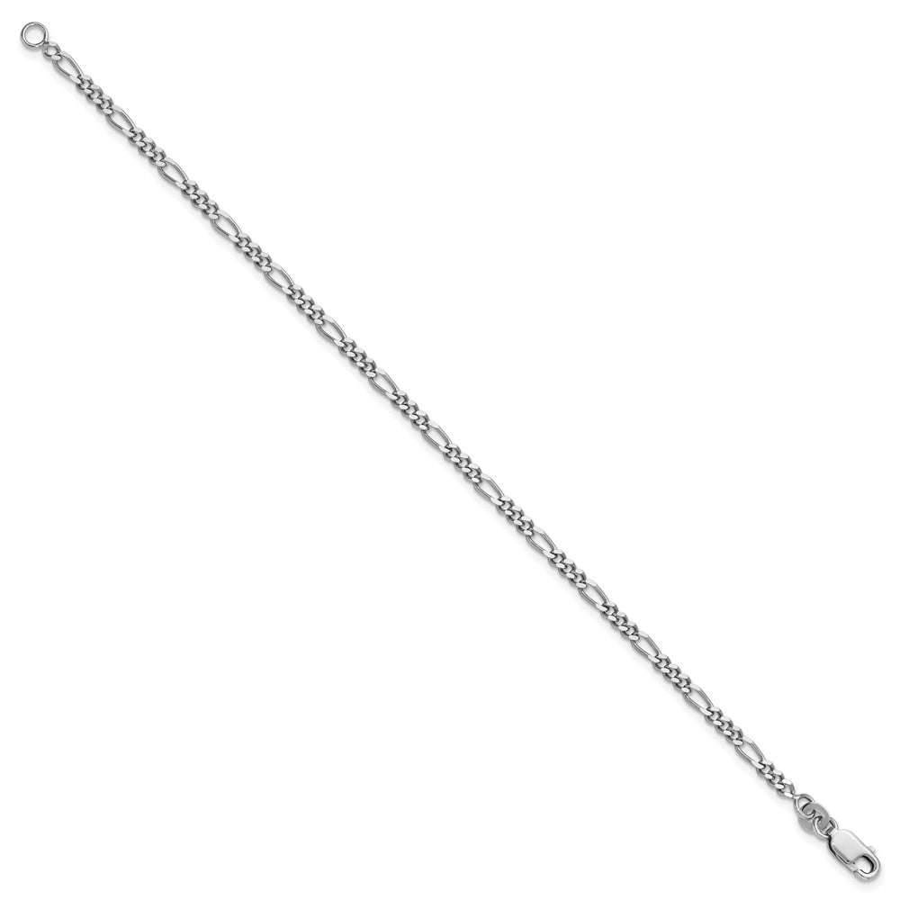 Sterlingsilber Rhodiniert 2.5mm Figaro Kette Fußkettchen