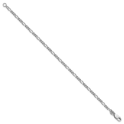 Sterlingsilber Rhodiniert 2.5mm Figaro Kette Fußkettchen