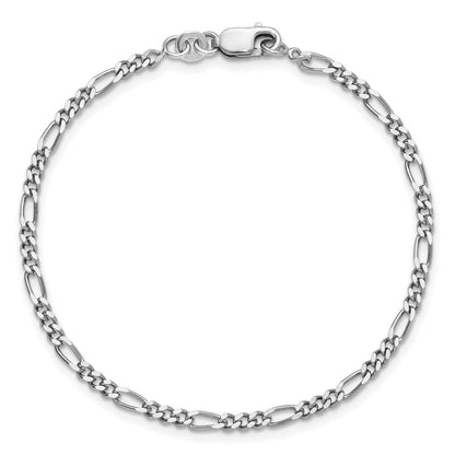 Sterlingsilber Rhodiniert 2.5mm Figaro Kette Fußkettchen